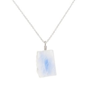 raw moonstone pendant necklace for women june birthstone for her