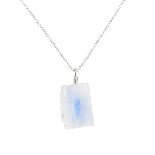 raw moonstone pendant necklace for women june birthstone for her