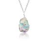 raw opal gemstone pendant necklace silver for women her october birthstone