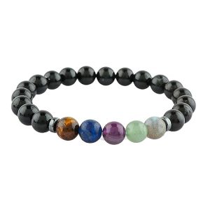 5 Elements Chakra Beaded Bracelet, Stretchable Bracelet, Unisex bracelet, Gift for Men and Women, Gemstone Bracelet -8mm Beads